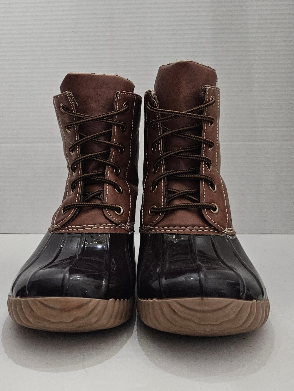 Yoki AXNY Dylan Women's Winter Duck Boots Size 8 Brown Two Tone
